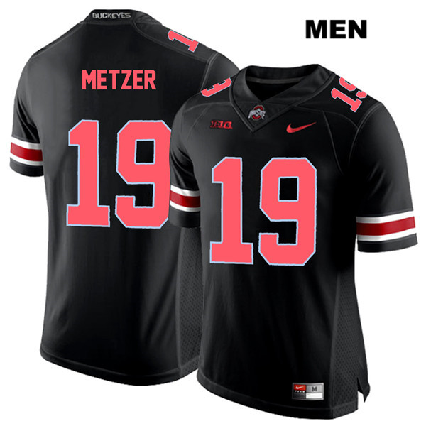 Ohio State Buckeyes Men's Jake Metzer #19 Red Number Black Authentic Nike College NCAA Stitched Football Jersey LX19H25LS